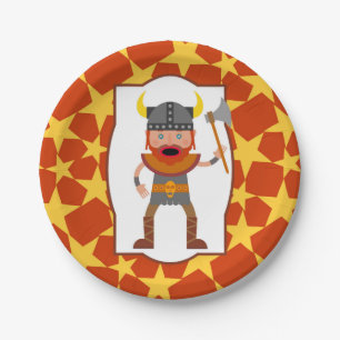 Viking Warrior Boy Birthday Party Paper Plate