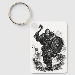 Viking Warrior Charge – Ink Battle Keychain
