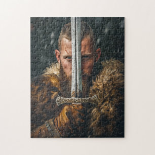 Viking Warrior in Authentic Attire Jigsaw Puzzle