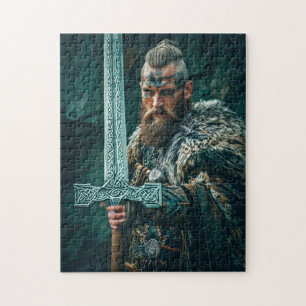 Viking Warrior in Authentic Attire Jigsaw Puzzle