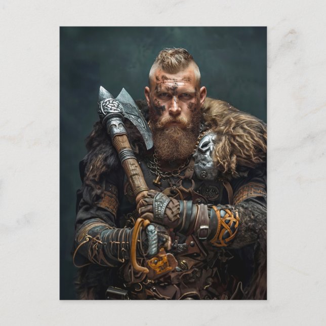 Viking Warrior in Authentic Attire Postcard (Front)