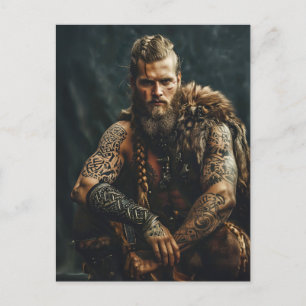 Viking Warrior in Authentic Attire Postcard