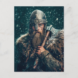 Viking Warrior in Authentic Attire Postcard