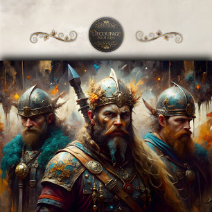 Viking Warrior Kings Portrait Decoupage Tissue Paper