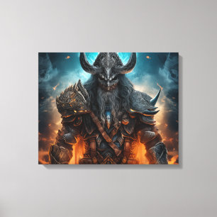 Viking Warrior Knight - Stretched Canvas Print