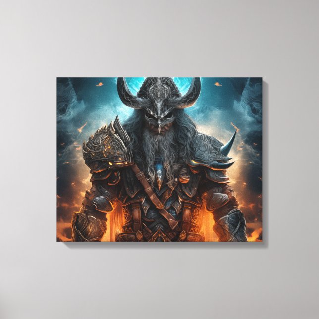 Viking Warrior Knight - Stretched Canvas Print (Front)