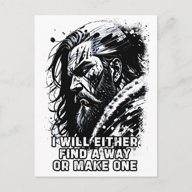 Viking warrior Norse Mythology Powerful words Postcard (Front)