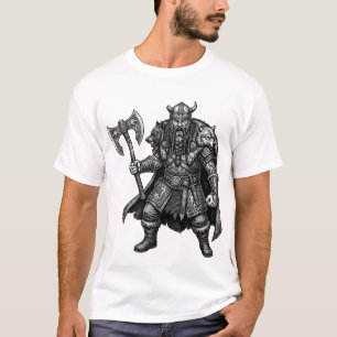 Viking Warrior of the Wolf Clan Nordic Battle Art T-Shirt