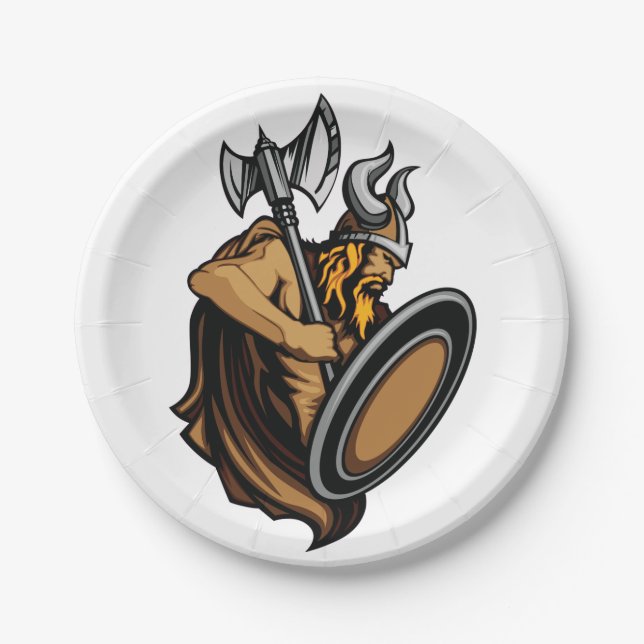 Viking Warrior Paper Plate (Front)