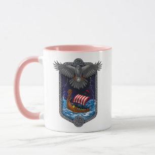 Viking Warrior Ship Raven Mug