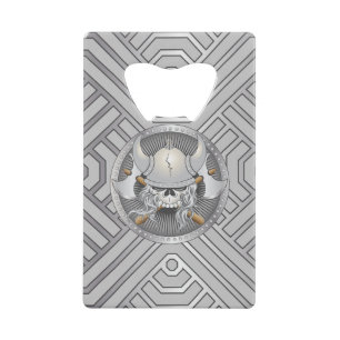 Viking Warrior Skull Credit Card Bottle Opener