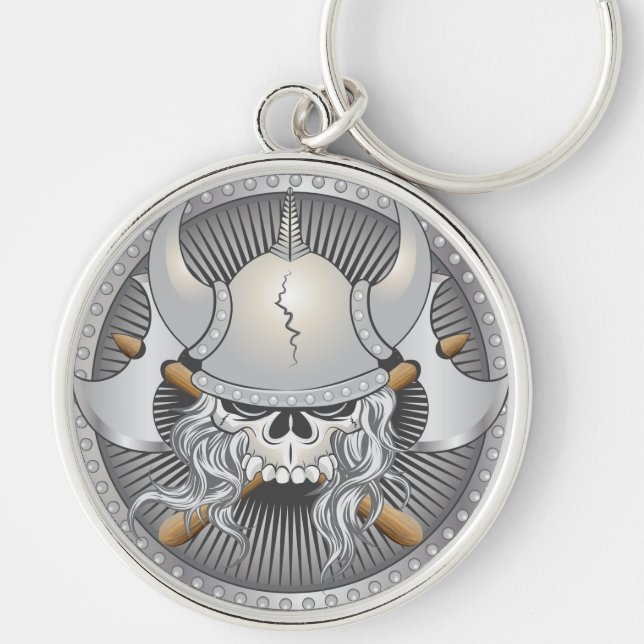 Viking Warrior Skull Keychain (Front)