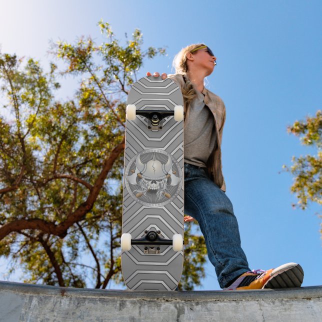 Viking Warrior Skull Skateboard (Outdoor 1)