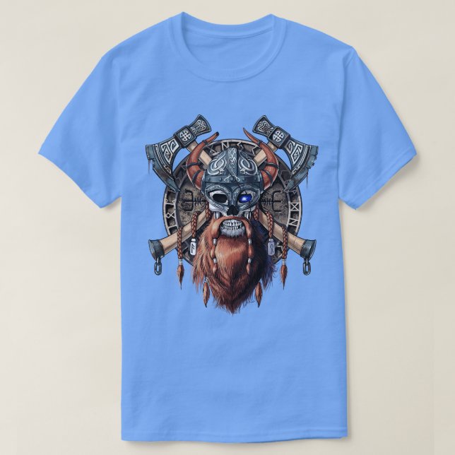Viking Warrior Skull T-Shirt (Design Front)