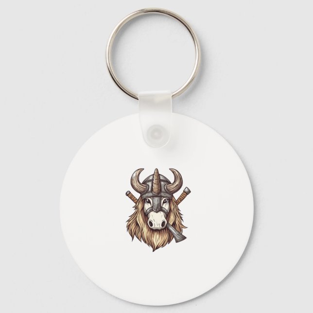 Viking Warrior Unicorn (1) Keychain (Front)
