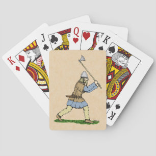 Viking Warrior Wielding Broad-Axe Playing Cards