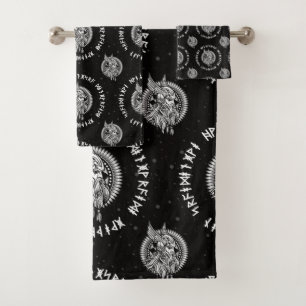 Viking Warrior Winged Helmet Bath Towel Set