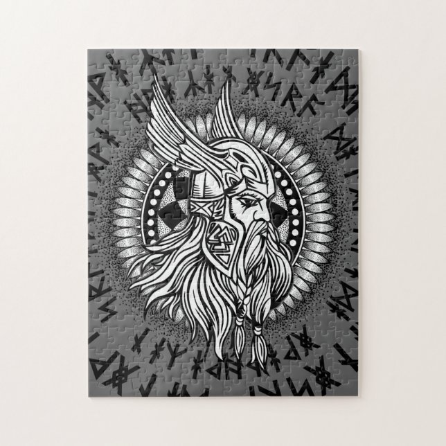 Viking Warrior Winged Helmet Jigsaw Puzzle (Vertical)