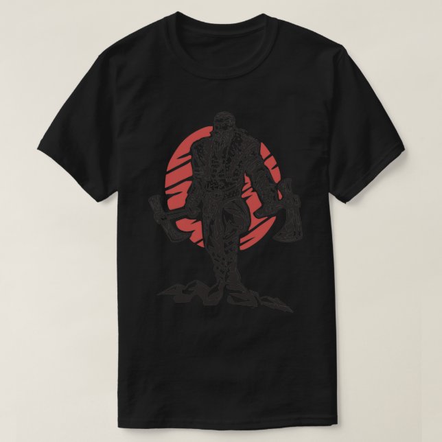 Viking warrior with two weapons T-Shirt (Design Front)