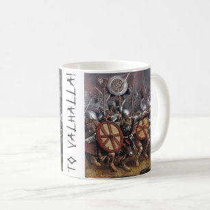 Viking Warriors Charge into Battle Coffee Mug