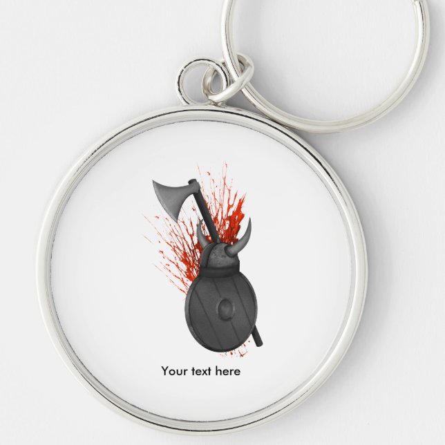 Viking Weapons  Of War And Blood Splatter Keychain (Front)
