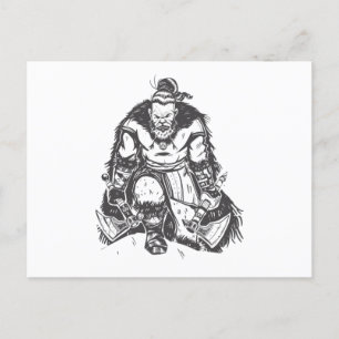 Viking with axes postcard