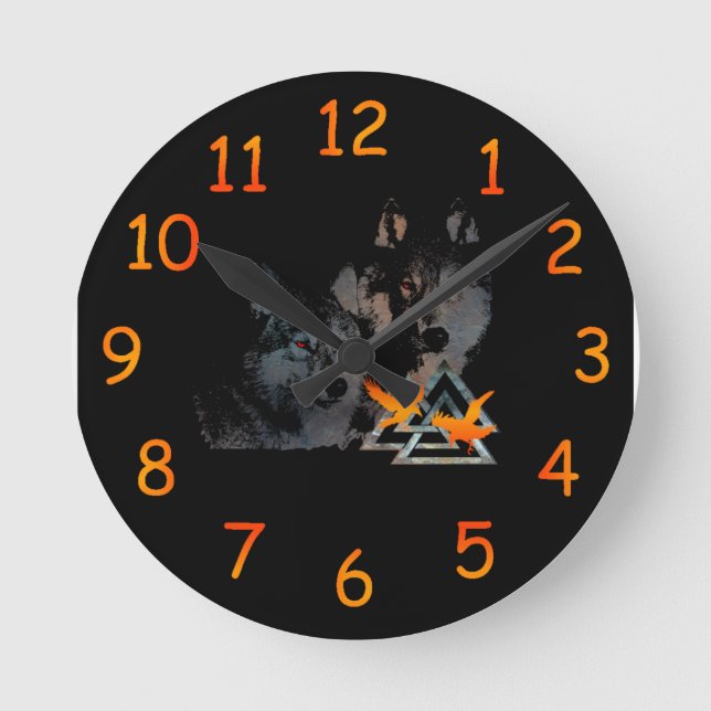 Viking Wolf Clock (Front)