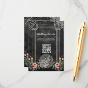 Viking Wolf & Roses. A stylized wolf's head Enclosure Card