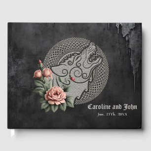 Viking Wolf & Roses. A stylized wolf's head, Guest Book