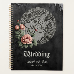 Viking Wolf & Roses. A stylized wolf's head, Planner