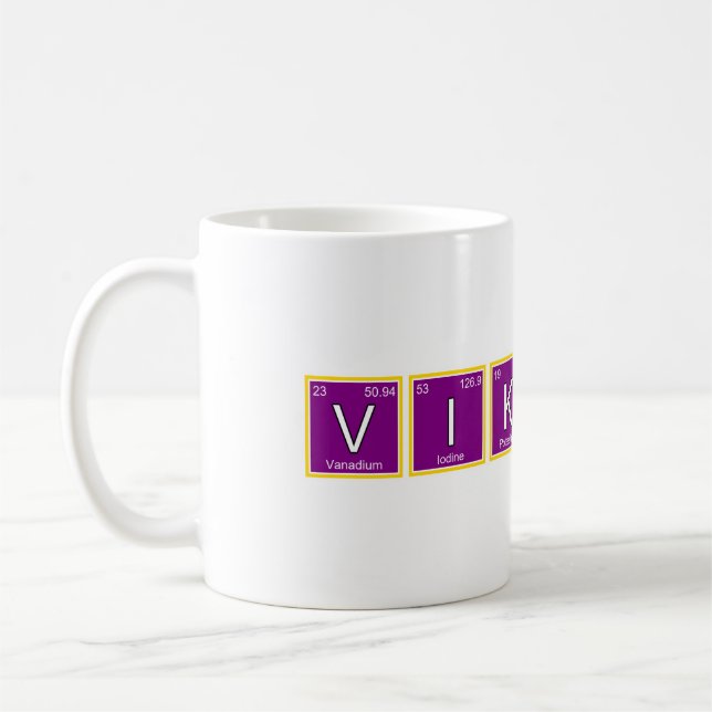"Vikings" as periodic table element symbols Coffee Mug (Left)