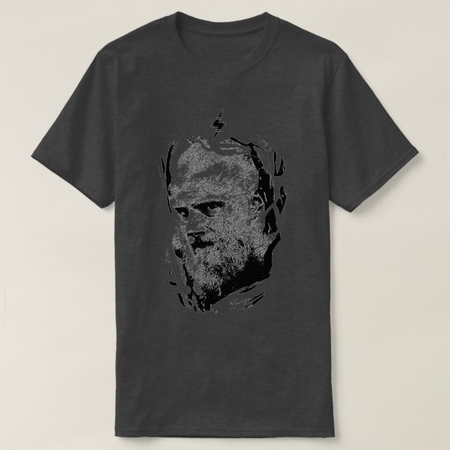 VIKINGS BJORN Black On White T-Shirt (Design Front)