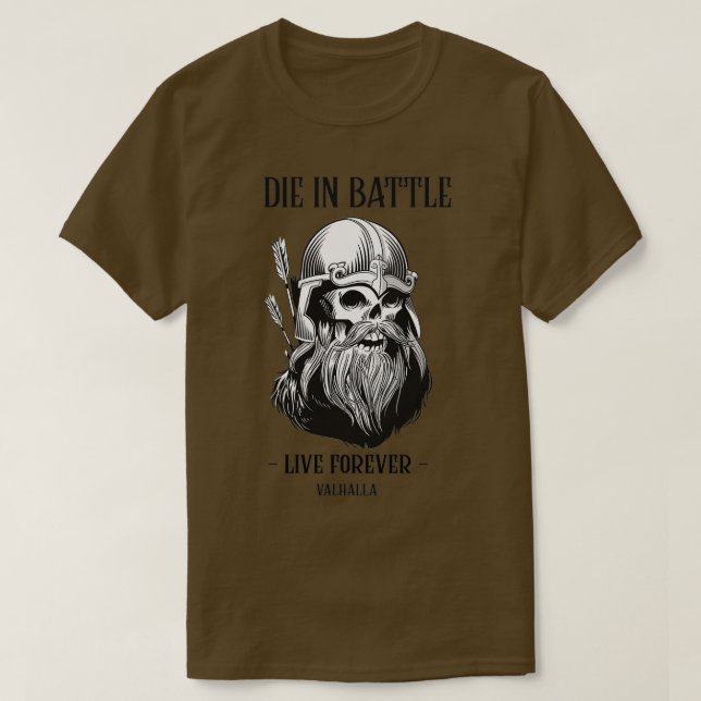 Vikings Design Vintage Valhalla Warrior T-Shirt (Design Front)