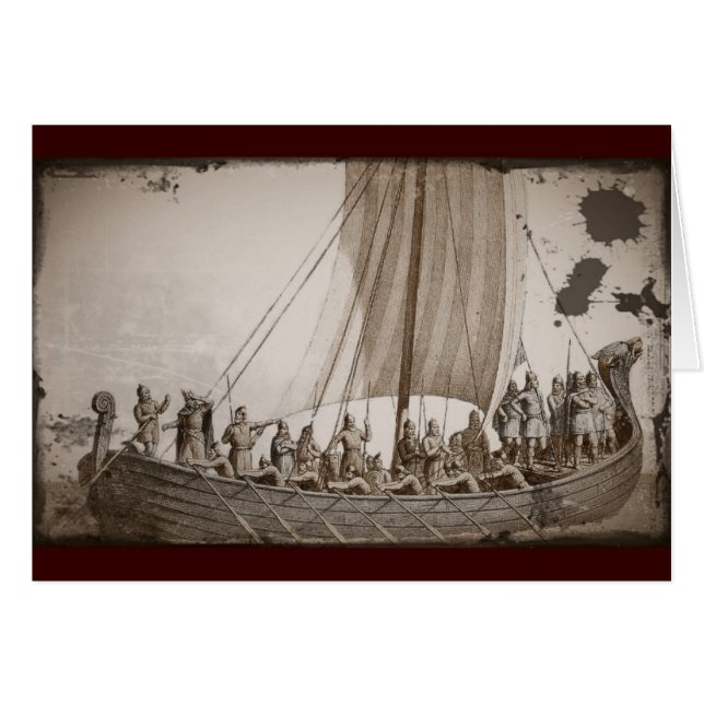 Vikings in a  Longboat (Front Horizontal)