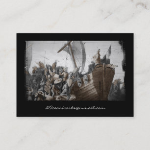 Vikings in Longboat Business Card