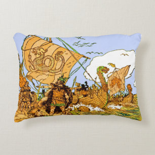Vikings print accent pillow