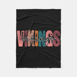 Vikings School Sports Fan Team Spirit  Fleece Blanket