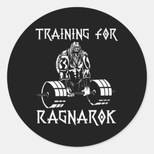 Vikings Workout Outfit Deadlift Nordic Man Gift Classic Round Sticker