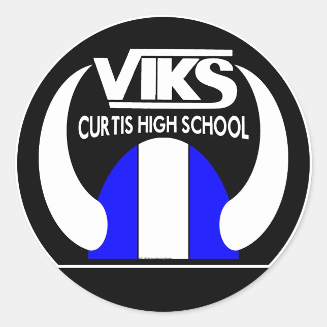 VIKS - Curtis High School Classic Round Sticker (Front)