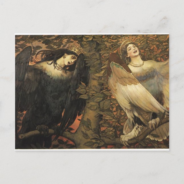 Viktor Vasnetsov- The Birds of Joy and Sorrow Postcard (Front)