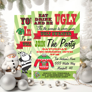 Vilain pull Fête de Noël Invitations