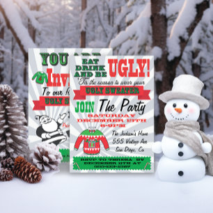 Vilain pull Fête de Noël Invitations