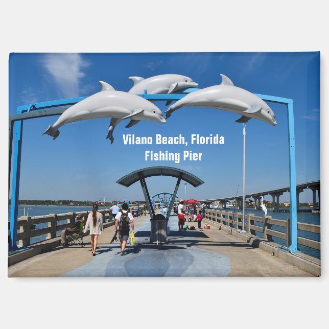 Vilano Beach Florida fishing pier Magnet (Front)