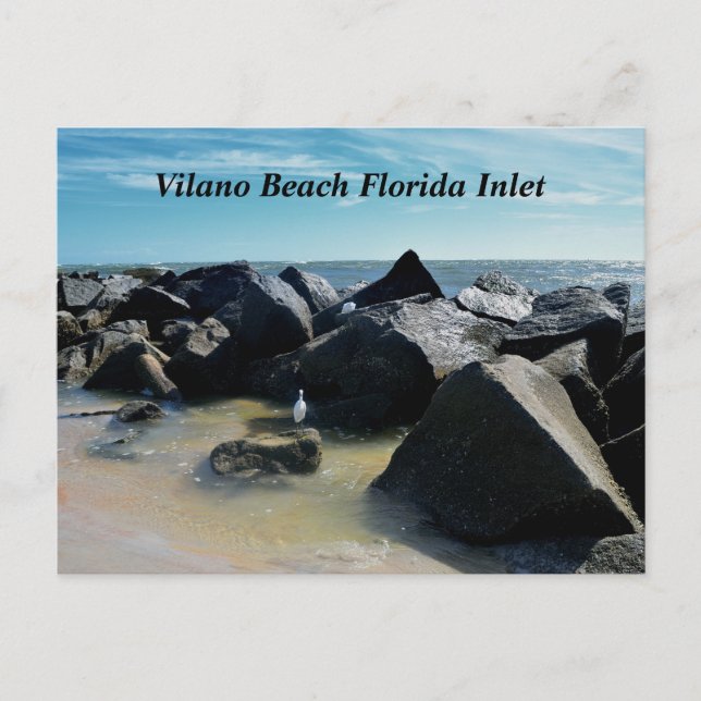 Vilano Beach, Florida inlet Holiday Postcard (Front)