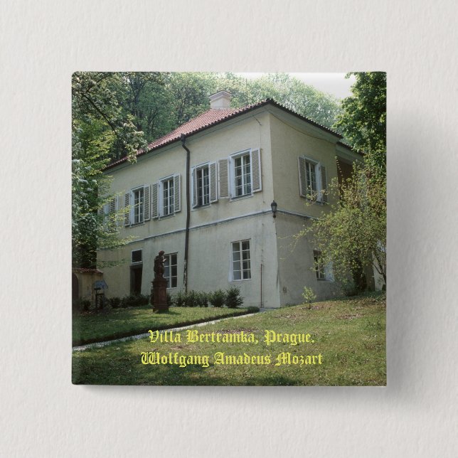 Villa Bertramka-Mozart-Prague 2 Inch Square Button (Front)
