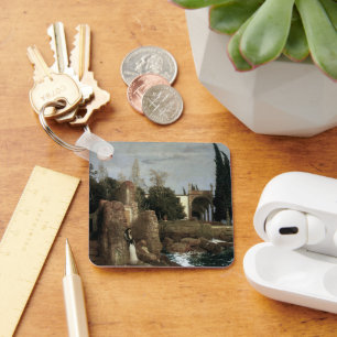 Villa By The Sea by Arnold Bocklin, Symbolism Art Keychain
