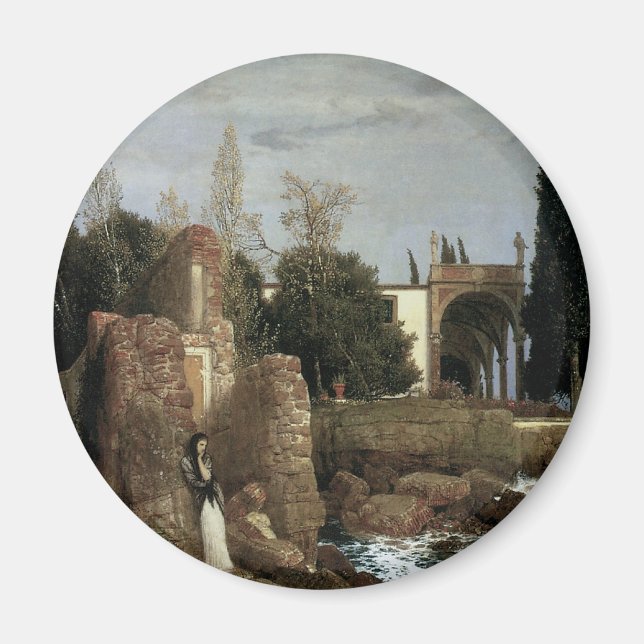 Villa By The Sea by Arnold Bocklin, Symbolism Art Magnet (Front)