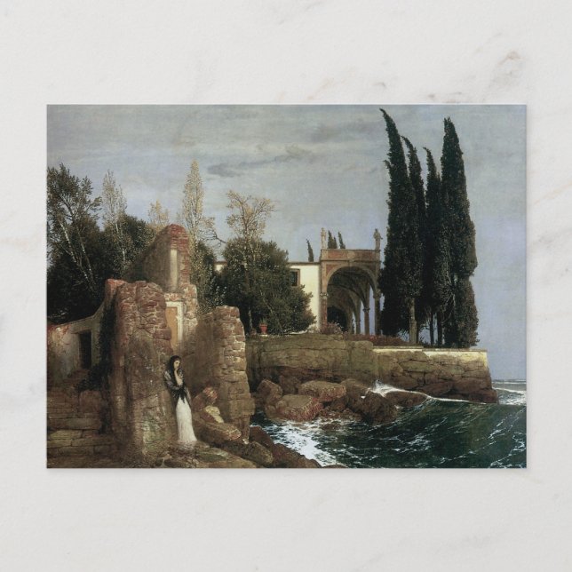 Villa By The Sea by Arnold Bocklin, Symbolism Art Postcard (Front)
