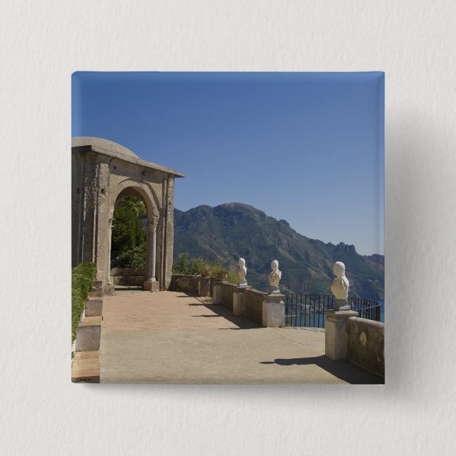 Villa Cimbrone, Ravello, Campania, Italy 2 Inch Square Button (Front)