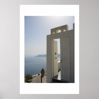 Villa door in Santorini Poster